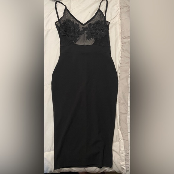 Mesh top long black dress - Picture 2 of 4